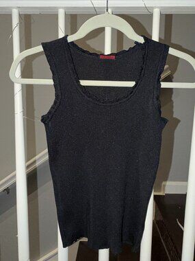Cassina Black Ribbed Tank - S